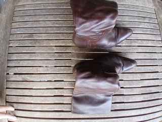 Botas de cuero marrones para mujer