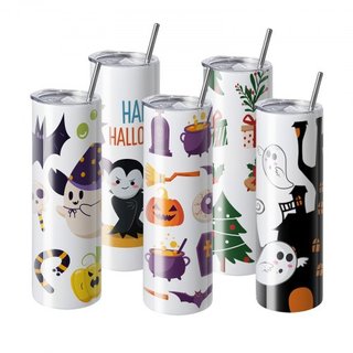 8 Pack de Vasos de Sublimación Rectos, 30 oz/850.5 g Vasos en Blanco al por Mayor, Vasos de Acero Inoxidable de Doble Pared con Popote, Tapa, Cepillo, Base, Envoltura Retráctil, Caja de Regalo, pa...