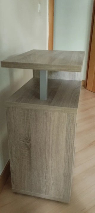 Mesa auxiliar madera y metal