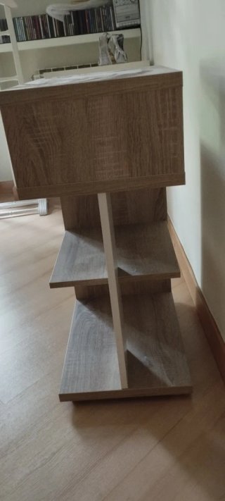 Mesa auxiliar madera y metal