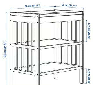 Cambiador Ikea blanco con accesorios
