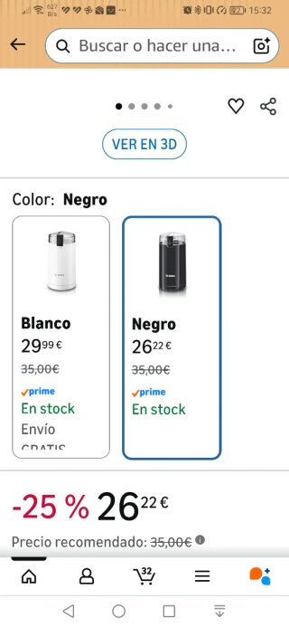 Molinillo de Café Eléctrico Bosch 180W.