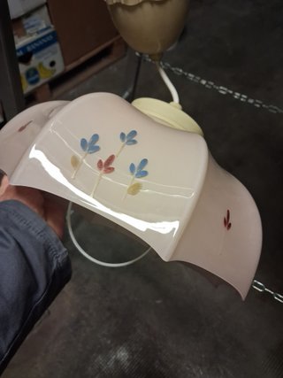 Lampadario vintage ombrello rosa