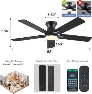 Ventilador techo Kviflon 132cm LED