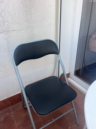 2 Silla plegable negra y gris