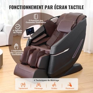 Sillón de Masaje de Cuerpo Completo, Reclinador de Masaje en Gravedad Cero SL-Track, Shiatsu 3D, Escaneo Corporal, Calefacción, Altavoz Bluetooth, Bolsas de Aire para Sala de Estar, Hogar