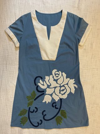 Vestido Túnica Bordado Floral Talla 42