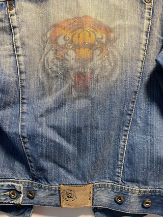 Chaqueta tejana mujer azul