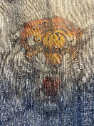 Chaqueta tejana mujer azul