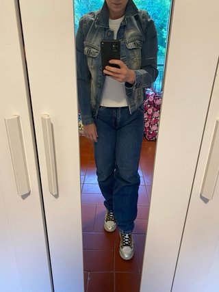 Chaqueta tejana mujer azul
