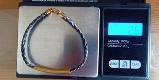 Braccialetto oro 18 Kt (750) e pelle