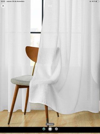 Una pieza de Cortina Transparente Blanca