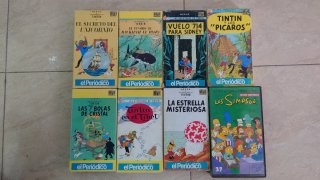 Lote 8 VHS Tintín y 1 Simpsons