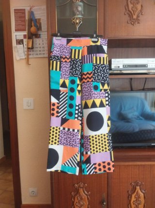 Pantalón ancho estampado S