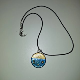 Ciondolo Rotondo Mare Glitter Oro