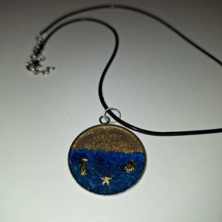 Ciondolo Rotondo Mare Glitter Oro