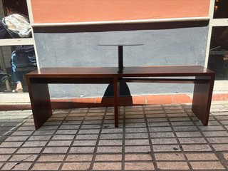 Bancos de madera a medida con mesa (desmontable)