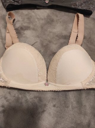 Sujetador Vintage Push Up Beige y Gris