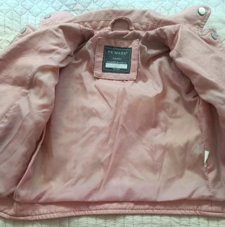 Chaqueta polipiel rosa niña