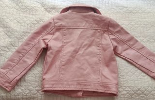 Chaqueta polipiel rosa niña
