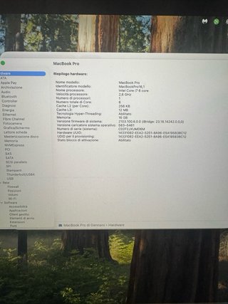 MacBook Pro 16 2019 Grigio Argento