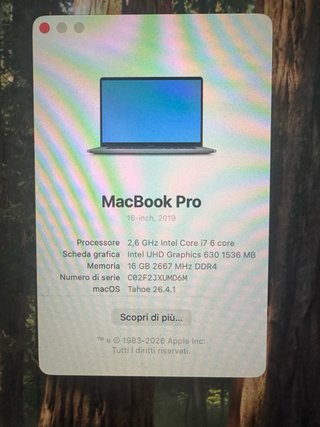 MacBook Pro 16 2019 Grigio Argento