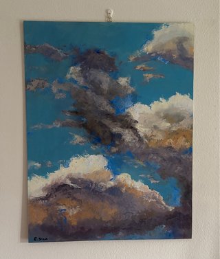 Dipinto ad olio cielo e nuvole