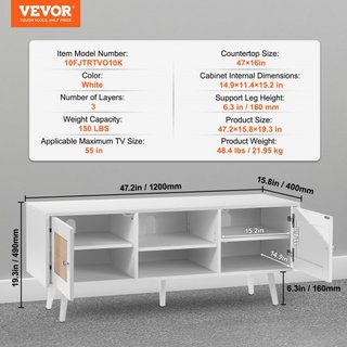 Soporte de TV de Rattan, Gabinete Boho para TV de 55 pulgadas, Soporte de TV de Estilo Moderno de Mediados de Siglo, Consola de TV de Rattan con Estantes Ajustables para Sala de Estar, Sala de Med...