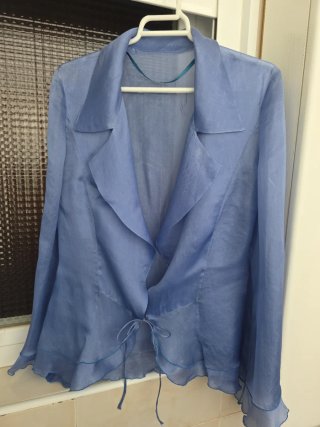 Chaqueta azul claro manga larga T.40