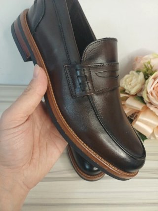 Mocassini uomo  vera pelle marrone tg 40