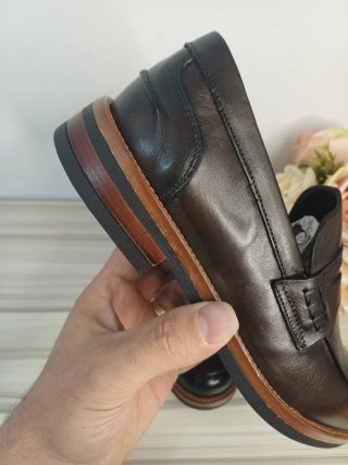 Mocassini uomo  vera pelle marrone tg 40