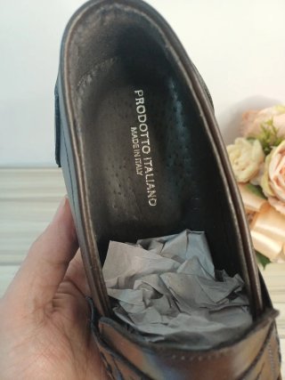 Mocassini uomo  vera pelle marrone tg 40