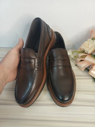 Mocassini uomo  vera pelle marrone tg 40