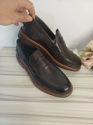 Mocassini uomo  vera pelle marrone tg 40