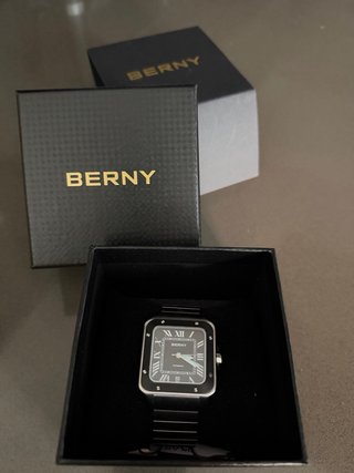 Reloj Berny Automático Tank Negro/Plata