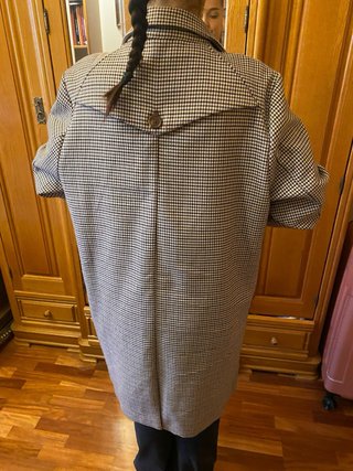 Gabardina cuadros marrón y gris