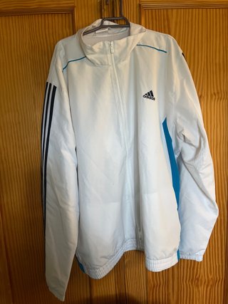Chaqueta Adidas Blanca y Turquesa