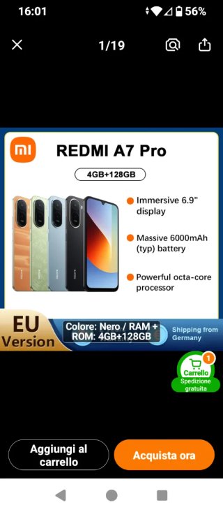 Xiaomi Redmi A7 Pro 128GB Nero