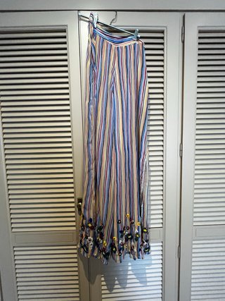 Pantalón palazzo rayas flores