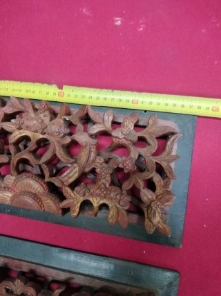 2 Paneles Madera Tallada Motivos Orientales