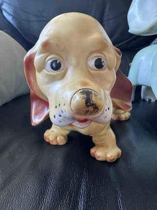 2 Pupazzi Vintage Gomma Cane Elefante
