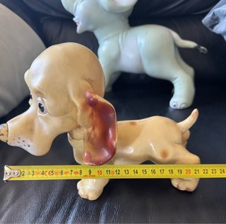 2 Pupazzi Vintage Gomma Cane Elefante