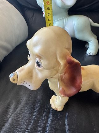 2 Pupazzi Vintage Gomma Cane Elefante
