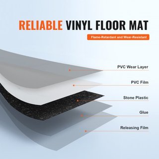 Azulejos de Vinilo Autoadhesivos 12 x 12 pulgadas, 50 Azulejos de 1.5mm de Grosor, Peel & Stick, Textura de Mármol Blanco para Suelos de Cocina, Comedor, Dormitorios y Baños, Fácil para Decoración...