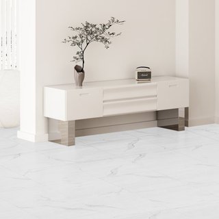 Azulejos de Vinilo Autoadhesivos 12 x 12 pulgadas, 50 Azulejos de 1.5mm de Grosor, Peel & Stick, Textura de Mármol Blanco para Suelos de Cocina, Comedor, Dormitorios y Baños, Fácil para Decoración...