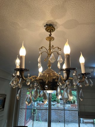 Lámpara chandelier 6 brazos cristal