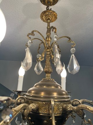 Lámpara chandelier 6 brazos cristal