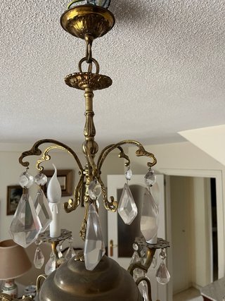 Lámpara chandelier 6 brazos cristal