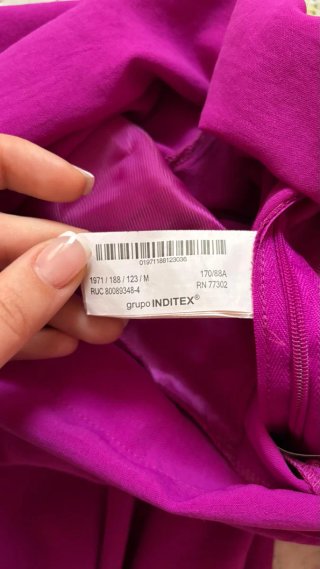 Mono fucsia asimétrico Zara Talla M