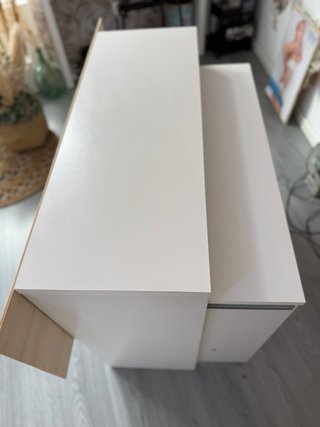 Mostrador/Escritorio Extensible Madera y Blanco